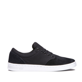 Supra CHINO COURT Lave Sneakers Dame Svart/Hvite | NO-88917